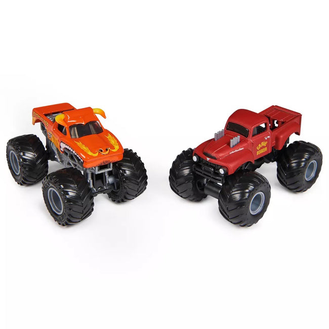 Monster Jam Die-Cast 1:64 Scale Monster Truck-2-Pack-El Toro Loco vs Grave Digger - 1