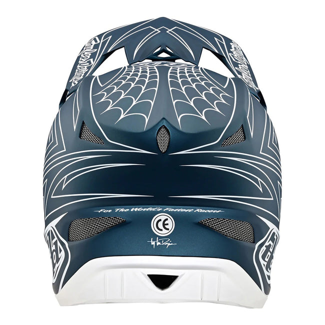 Troy Lee Designs D3 Fiberlite BMX Race Helmet-Spiderstripe Blue - 4