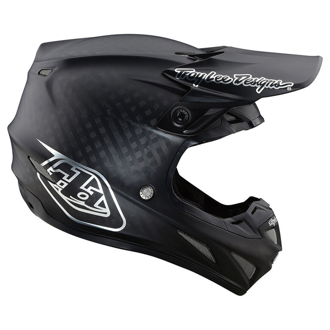 Troy Lee Designs SE4 Carbon Midnight BMX Race Helmet-Black/Chrome - 2