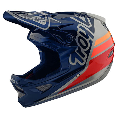 Troy Lee Designs D3 Fiberlite BMX Race Helmet-Silhouette Navy/Silver