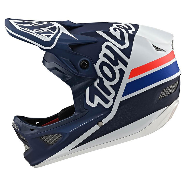 Troy Lee Designs D3 Fiberlite BMX Race Helmet-Silhouette Navy/White - 2