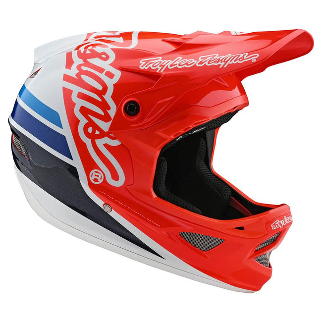 Troy Lee Designs D3 Fiberlite BMX Race Helmet-Silhouette Red/White - 4