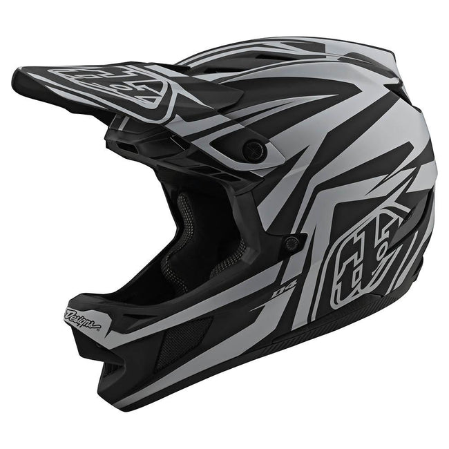 Troy Lee Designs D4 Composite MIPS BMX Race Helmet-Slash Black/Silver - 1