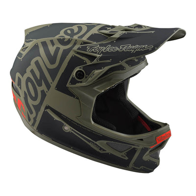 Troy Lee D3 Fiberlite Helmet-Factory-Army Green