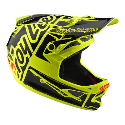 Troy Lee D3 Fiberlite Helmet-Factory-Flo Yellow