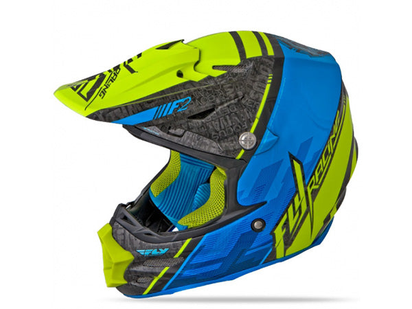 Fly Racing F2 Carbon Canard Helmet-Black/Blue/Hi-Vis - 1