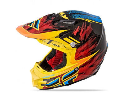 Fly Racing F2 Carbon Shorty Helmet-Black/Yellow/Blue