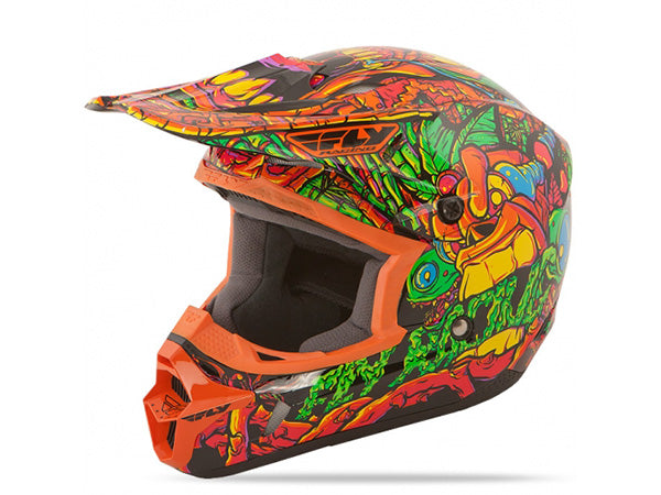 Fly Racing Kinetic Jungle Helmet-Orange/Green - 1