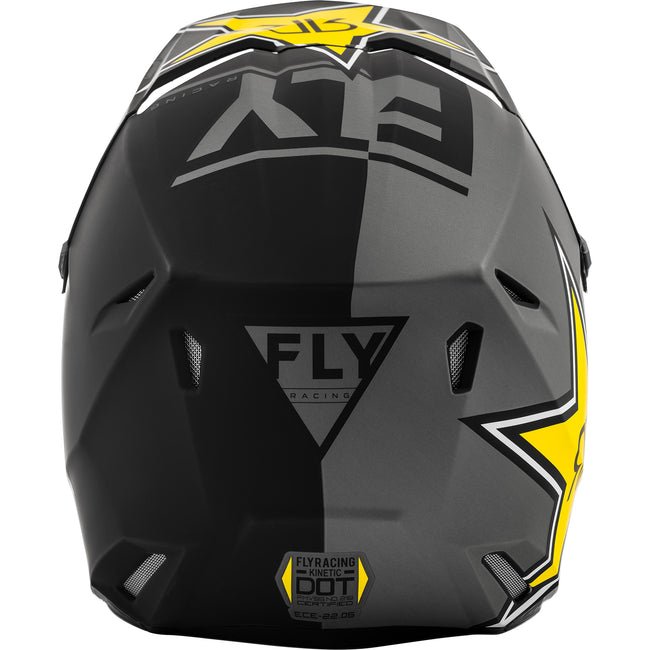 Fly Racing Kinetic Rockstar BMX Race Helmet-Matte Grey/Black/Yellow - 3