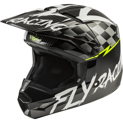 Fly Racing Kinetic Sketch BMX Race Helmet-Black/White/Hi-Vis