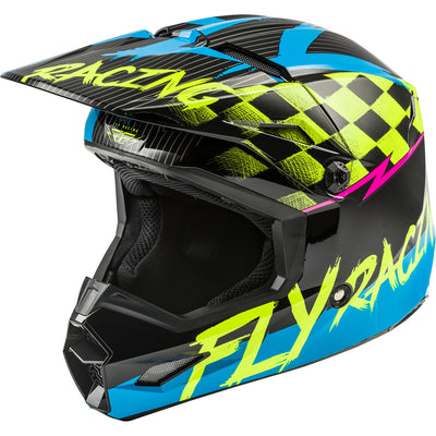 Fly Racing Kinetic Sketch BMX Race Helmet-Blue/Hi-Vis/Pink