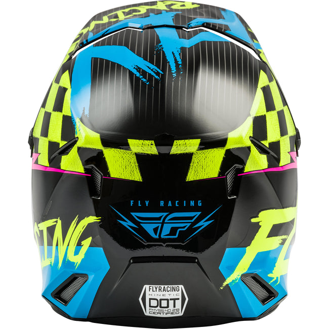 Fly Racing Kinetic Sketch BMX Race Helmet-Blue/Hi-Vis/Pink - 3