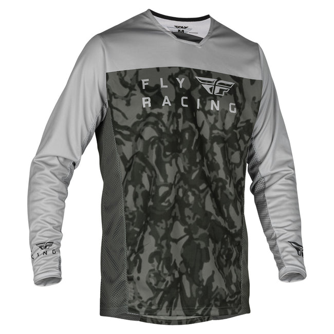 Fly Racing Radium BMX Race Jersey-Dark Grey Camo/Grey - 1