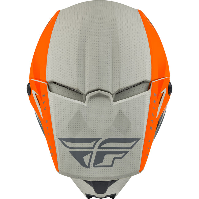 Fly Racing Kinetic Straight Edge BMX Race Helmet-Orange/Grey - 4