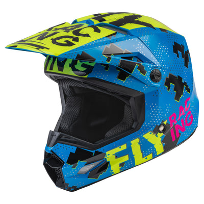 Fly Racing 2022 Kinetic Scan BMX Race Helmet-Blue/Hi-Vis/Pink