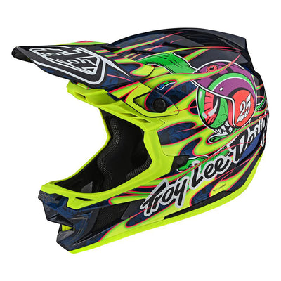 Troy Lee Designs D4 Carbon MIPS BMX Race Helmet-Eyeball Flo Yellow