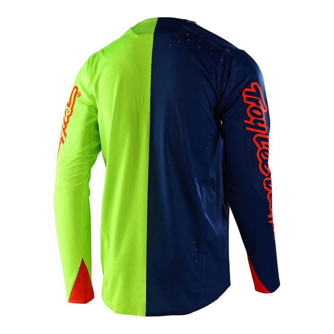 Troy Lee Sprint Ultra BMX Race Jersey Tilt-Navy/Flo Yellow - 2