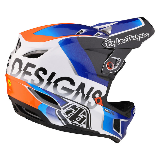 Troy Lee Designs D4 Composite BMX Race Helmet-Qualifier White/Blue - 4