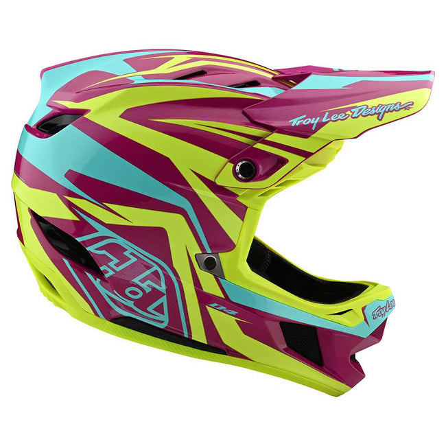 Troy Lee Designs D4 MIPS BMX Race Helmet-Slash Purple/Yellow - 2