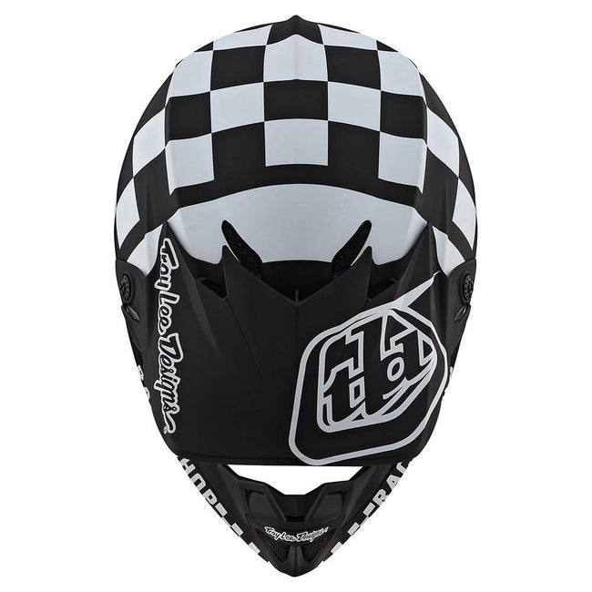 Troy Lee Designs SE4 Poly Checkers MIPS BMX Race Helmet-Black/White - 5