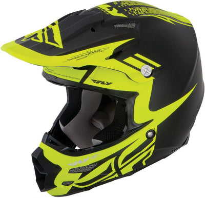 Fly Racing F2 Carbon Dubstep Helmet, X-Small, Matte Black/Hi-Vis