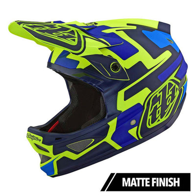 Troy Lee Designs D3 FIberlite Speedcode Helmet-Yellow/Blue