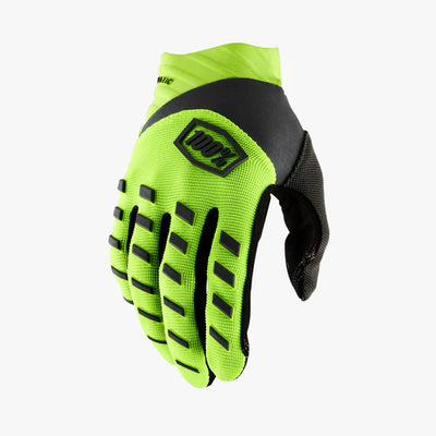 100% Airmatic BMX Race Gloves-Flo Yellow/Black