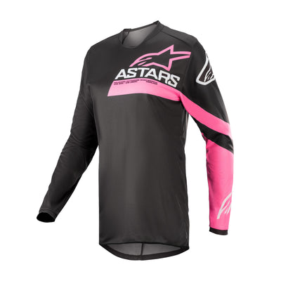 Alpinestars Stella Fluid Chaser Women's BMX Race Jersey-Black/Pink Flo