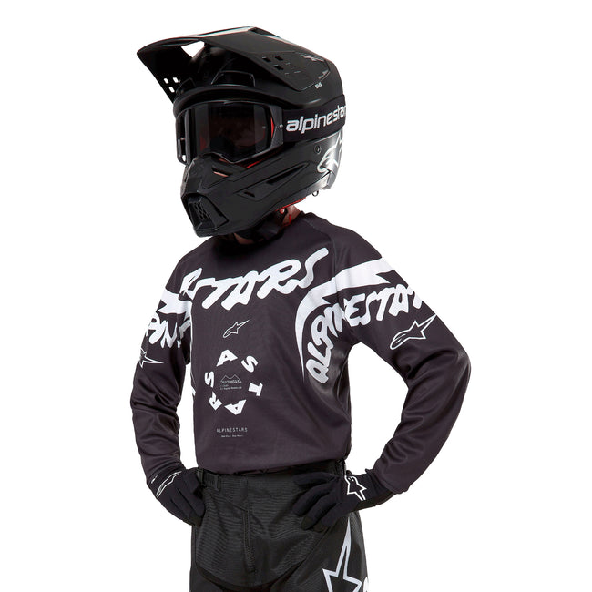 Alpinestars Youth Racer Hana BMX Race Jersey-Black/White - 4