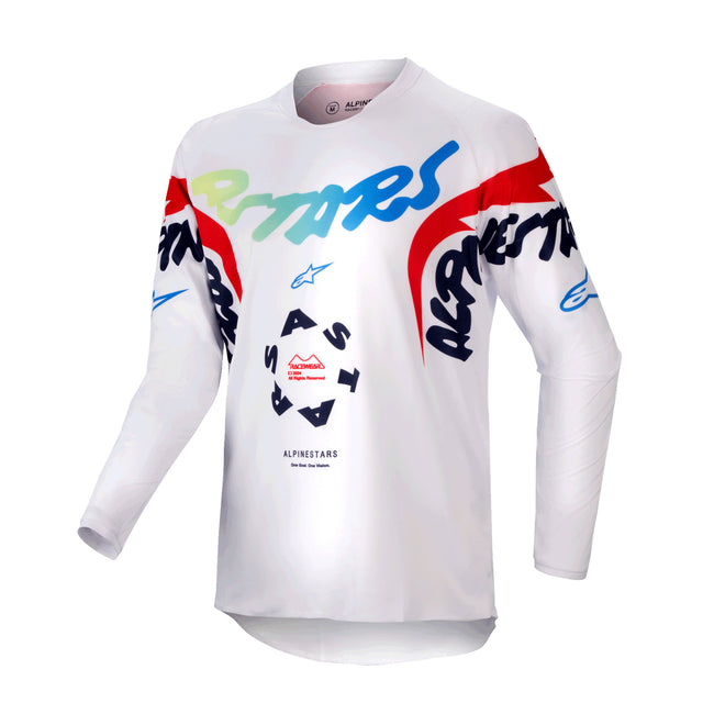 Alpinestars Youth Racer Hana BMX Race Jersey-White/Multicolor - 1