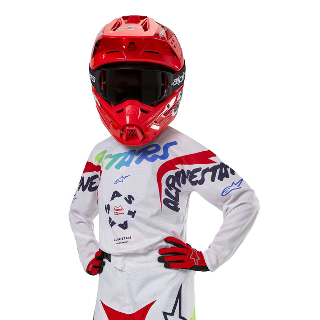 Alpinestars Youth Racer Hana BMX Race Jersey-White/Multicolor - 4