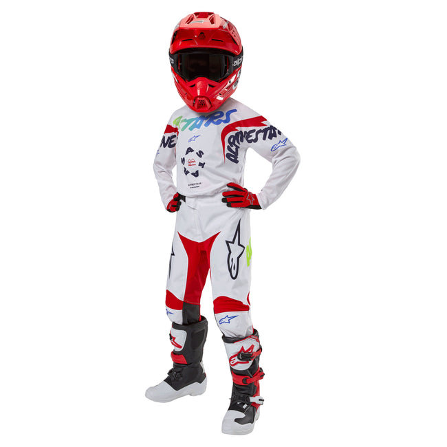 Alpinestars Youth Racer Hana BMX Race Jersey-White/Multicolor - 6