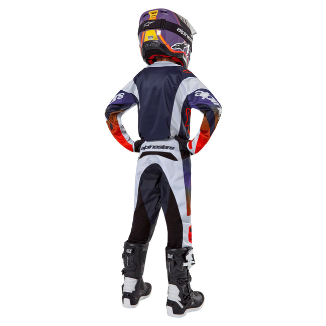 Alpinestars Youth Racer Hoen BMX Race Jersey-Light Grey/Hot Orange/Black - 7