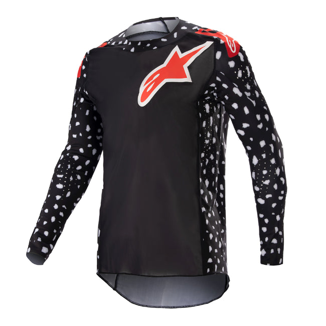 Alpinestars Youth Racer North BMX Race Jersey-Black/Neon Red - 1