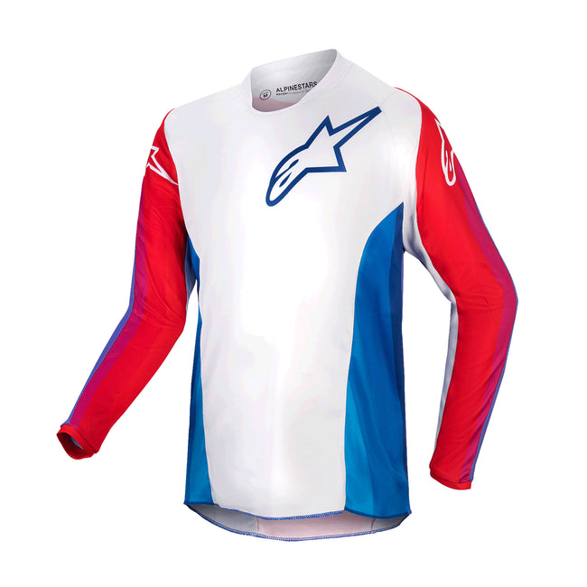 Alpinestars Youth Racer Pneuma BMX Race Jersey-Blue/Mars Red/White - 1