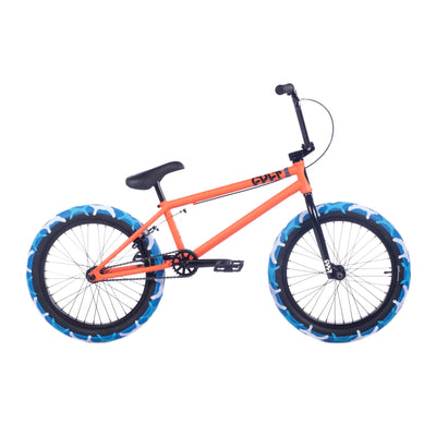 Cult Gateway 20.5”TT BMX Freestyle Bike-Orange/Blue Camo Tires