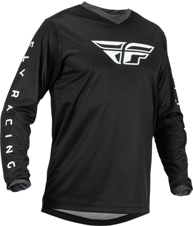 Fly Racing F-16 BMX Race Jersey-Black/White-White Logo-Adult L - 1