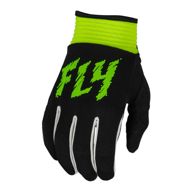 Fly Racing F-16 BMX Race Gloves-Black/Neon Green - 1