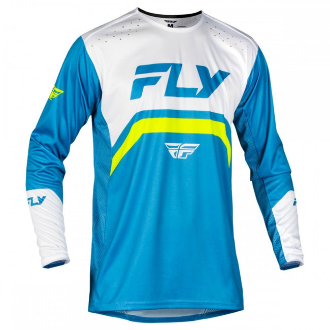 Fly Racing Rayce BMX Race Jersey-Blue/White/Lime Green - 1