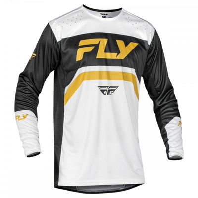 Fly Racing Rayce BMX Race Jersey-White/Black/Gold