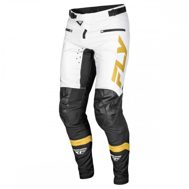 Fly Racing Rayce BMX Race Pants-White/Black/Gold - 1