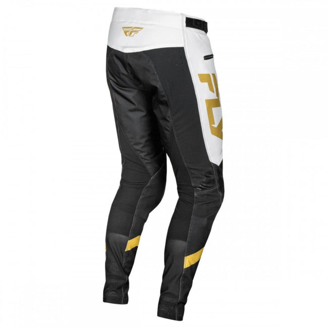 Fly Racing Rayce BMX Race Pants-White/Black/Gold - 3