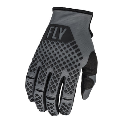 Fly Racing Youth Kinetic BMX Race Gloves-Dark Grey/Black