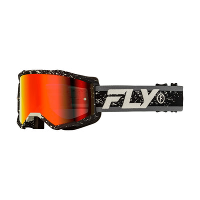 Fly Racing Zone Goggles-Black/Grey w/Red Mirror/Smoke Lens