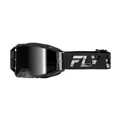 Fly Racing Zone Pro Goggles-Black/Black w/Black Mirror/Smoke Lens