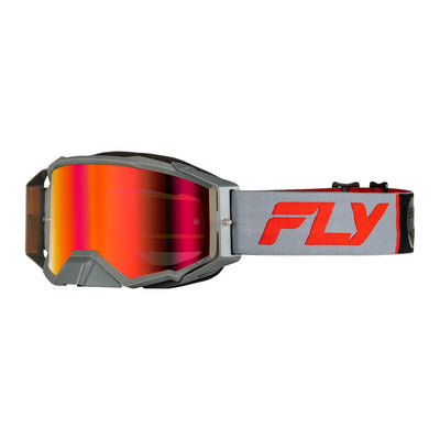 Fly Racing Zone Pro Goggles-Grey/Red w/Light Red Mirror/Amber Lens