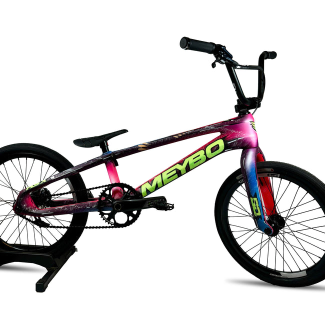 Meybo Custom HSX Carbon Pro Race Bike-Pink/Blue/Hi-Vis Yellow - 1