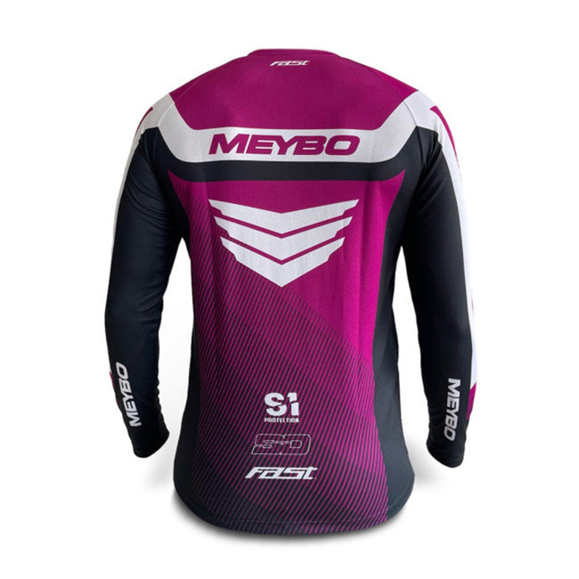 Meybo V6 Slim Fit BMX Race Jersey-Purple/White - 3