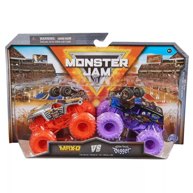 Monster Jam Die-Cast 1:64 Scale Monster Truck-2-Pack-Max D vs Son-uva Digger - 8