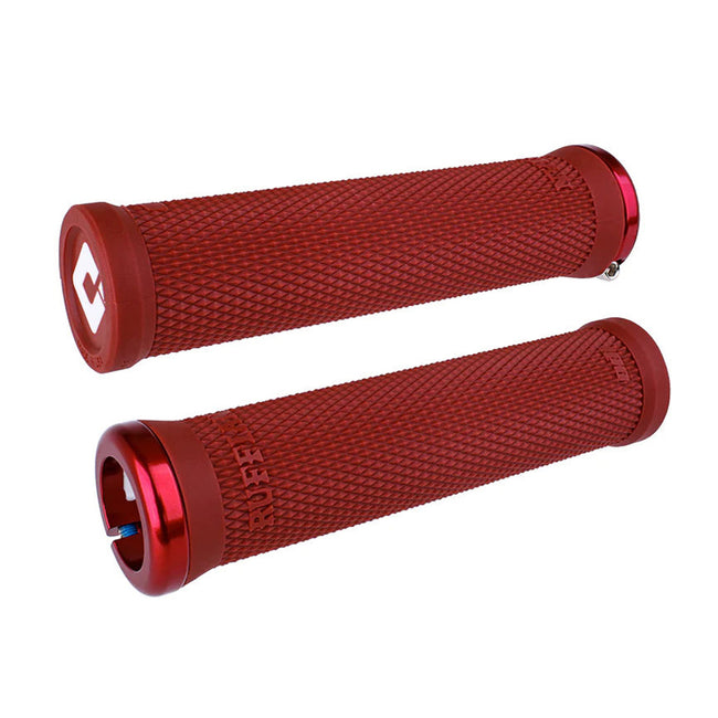 ODI Ruffian V2.1 MTB Flangeless Lock-On Grips-Dark Red/Red - 1